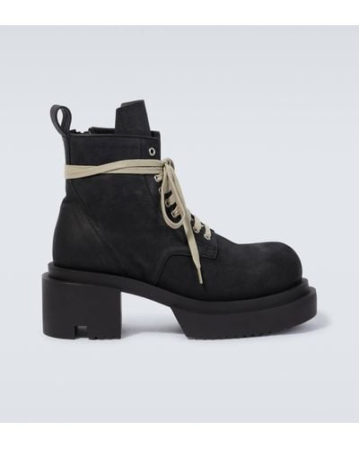 Rick Owens Leather Ankle Boots - Black