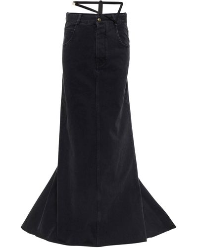 Ann Demeulemeester Goele Denim Maxi Skirt - Black