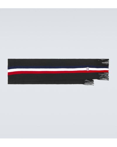 Moncler Tricolour Logo Scarf - Black