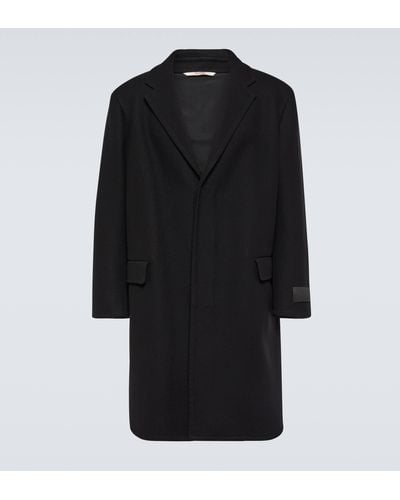 Valentino Single-breasted Wool-blend Coat - Black