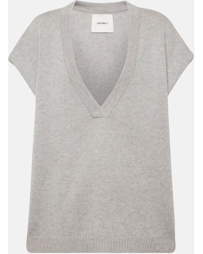Lisa Yang Linn Oversized Cashmere Sweater Vest - Grey