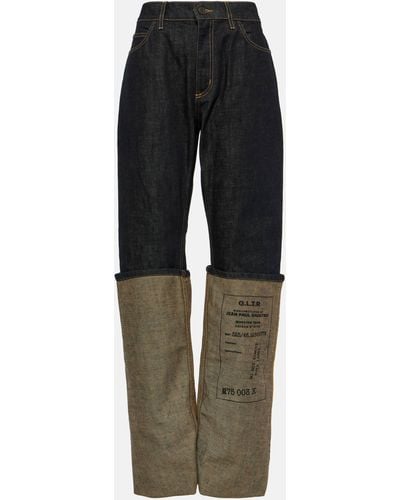 Jean Paul Gaultier Cuff Wide-leg Jeans - Grey
