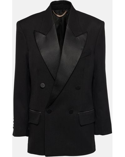 Victoria Beckham Wool-blend Tuxedo Jacket - Black