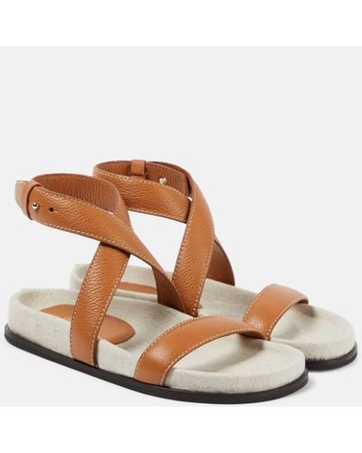Totême Leather Sandals - Brown
