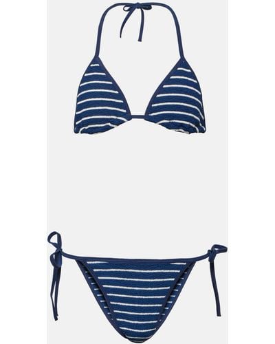 Hunza G Gina Striped Bikini - Blue