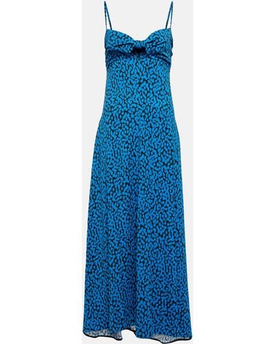 Proenza Schouler Printed Cut-out Maxi Dress - Blue