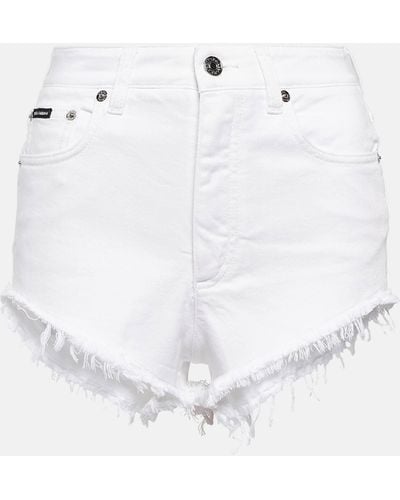 Dolce & Gabbana Portofino Cotton And Silk Shorts - White