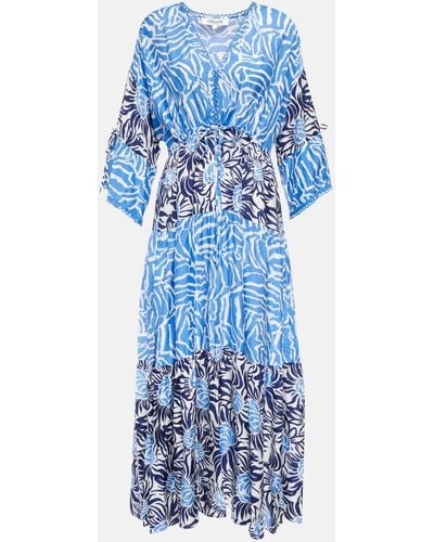Diane von Furstenberg Boris Printed Midi Dress - Blue