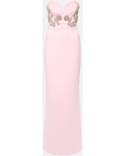 Rebecca Vallance Jenna Embellished Crepe Gown - Pink