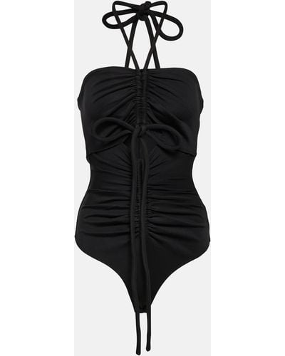 Proenza Schouler Compact Jersey Ruched Bodysuit - Black