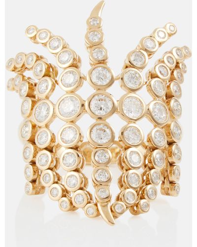 ONDYN Fringe 14kt Gold Ring With Diamonds - Metallic