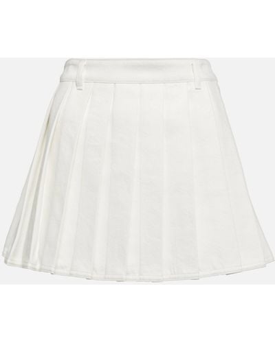 Ferragamo Low-rise Cotton Denim Miniskirt - White