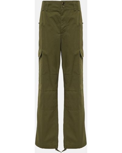 Saint Laurent Cassandre Cotton Twill Cargo Pants - Green