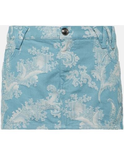 Vivienne Westwood Foam Jacquard Denim Miniskirt - Blue