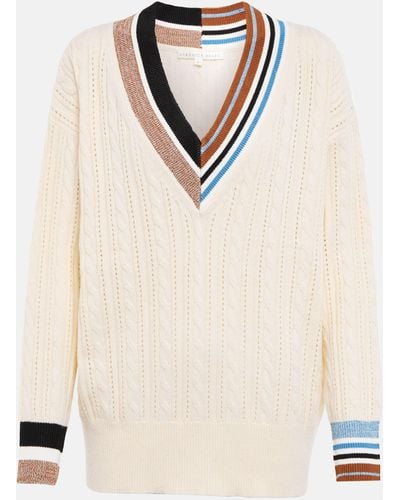 Veronica Beard Rory V-neck Sweater - White