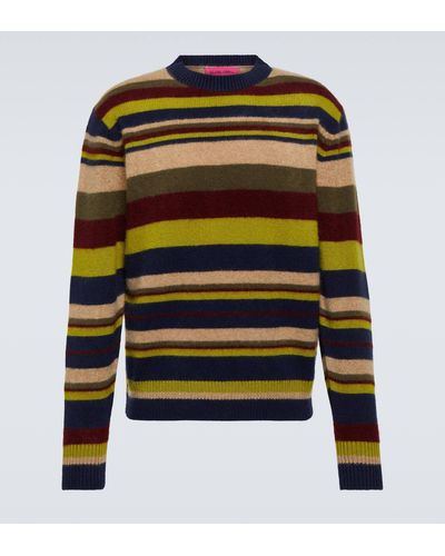 The Elder Statesman Striped Cashmere Sweater - Black
