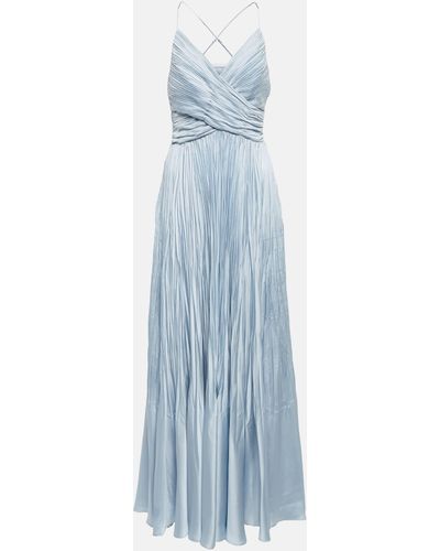 Jonathan Simkhai Milena Mushroom Plisse Gown - Blue