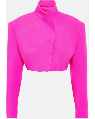 Alexandre Vauthier Cropped Wool Jacket - Pink