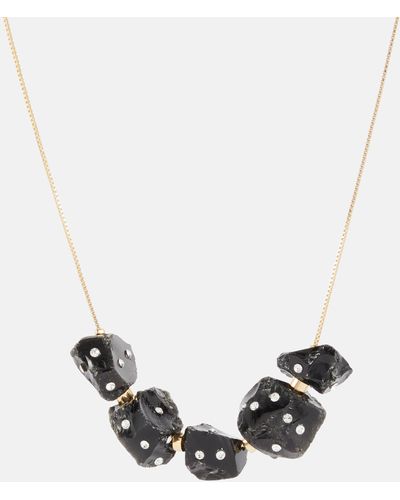 Marni Embellished Brass Necklace - Metallic