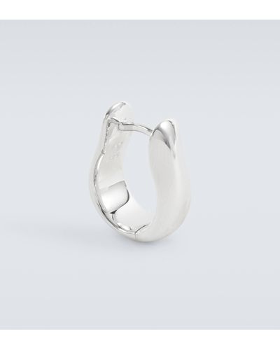 Tom Wood Oyster Small Sterling Silver Hoop Earrings - White