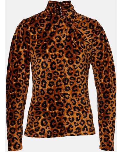 Rabanne Leopard-print Top - Brown