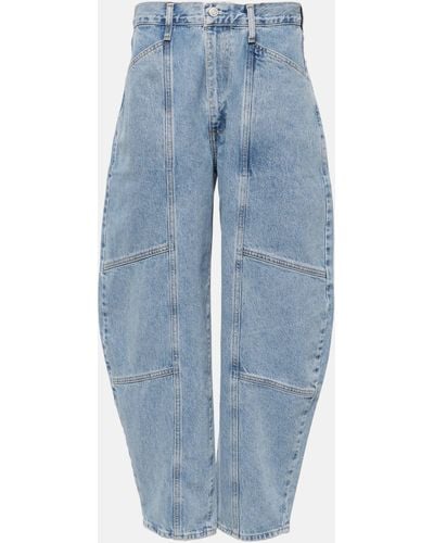 Agolde Mara High-rise Barrel-leg Jeans - Blue