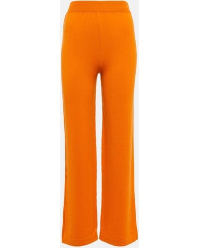 Barrie High-rise Wide-leg Cashmere Pants - Orange