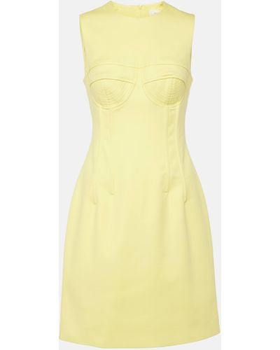 Sportmax Crewneck Cotton Bustier Dress - Yellow