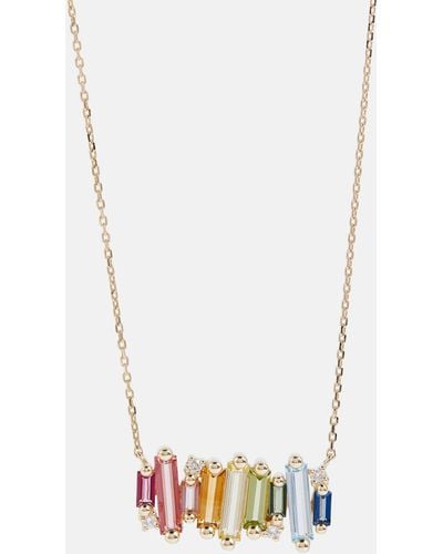 Suzanne Kalan 14kt Gold Necklace With Diamonds And Gemstones - Metallic