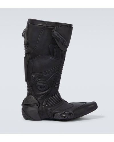Balenciaga Biker Leather Boots - Black