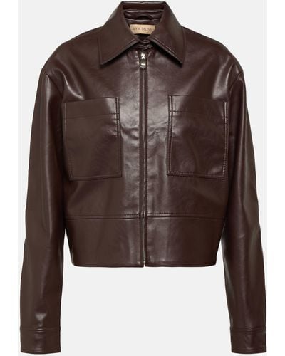 AYA MUSE Tolobu Faux Leather Jacket - Brown