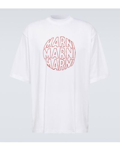 Marni Printed Cotton Jersey T-shirt - White