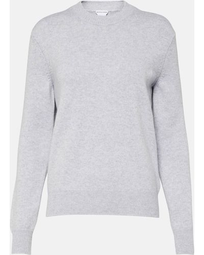 Bottega Veneta Cashmere And Leather Sweater - Grey