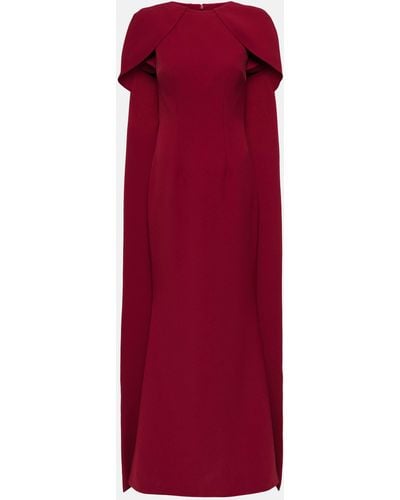 Safiyaa Ginkgo Caped Gown - Red