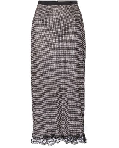 Christopher Kane Crystal Mesh Midi Skirt - Grey