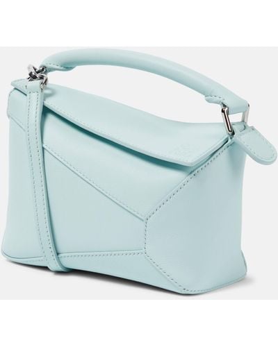 Loewe Puzzle Mini Leather Shoulder Bag - Blue