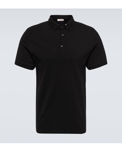 Valentino Rockstud Cotton Polo Shirt - Black