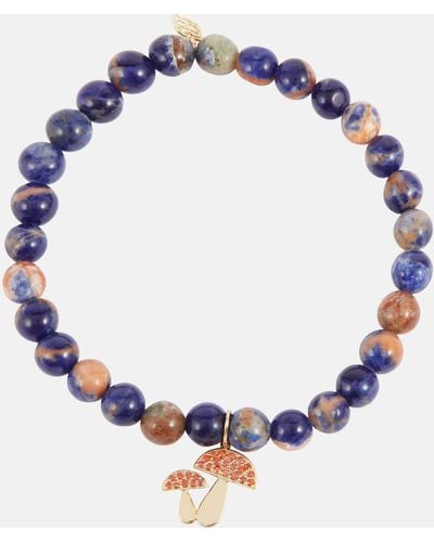 Sydney Evan 14kt Gold Beaded Bracelet With Sapphires And Sodalite - Blue
