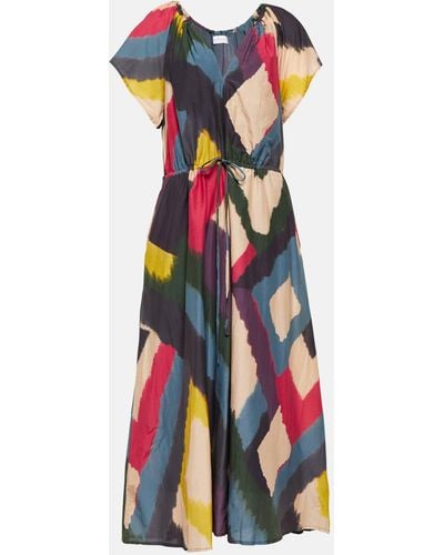 Velvet Claudette Cotton And Silk Maxi Dress - Multicolour