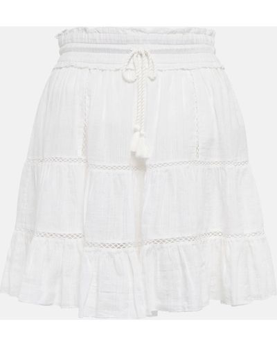 Isabel Marant Lioline Cotton And Linen-blend Miniskirt - White