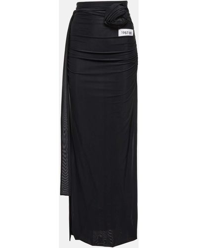 Dolce & Gabbana X Kim Ruched Maxi Skirt - Black