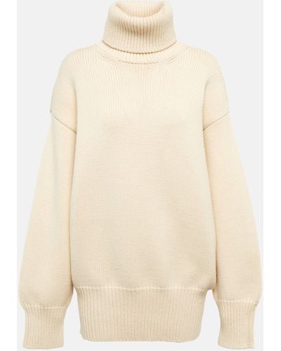 The Row Ludo Turtleneck Wool-blend Sweater - Natural