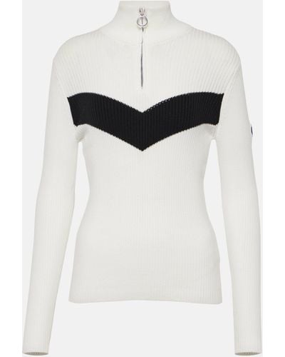 Fusalp Andromede Ribbed-knit Half-zip Sweater - White
