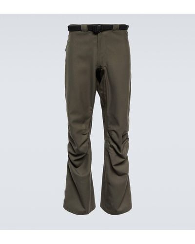 GR10K Arc Straight Wool Pants - Green