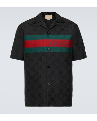 Gucci GG Jacquard Bowling Shirt - Black