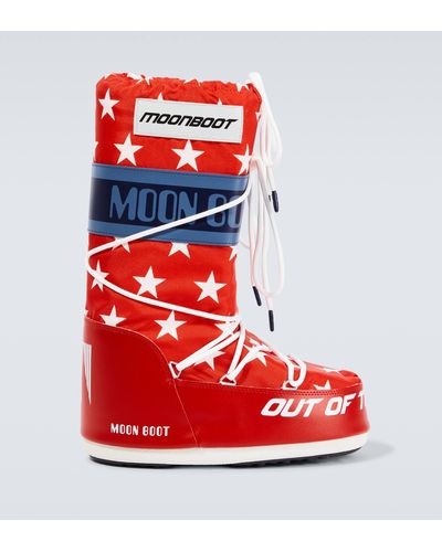Moon Boot Icon Retrobiker Snow Boots - Red