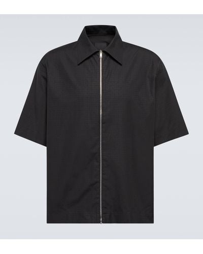 Givenchy Short Sleeve Boxy Fit Zipped Shirt - Black