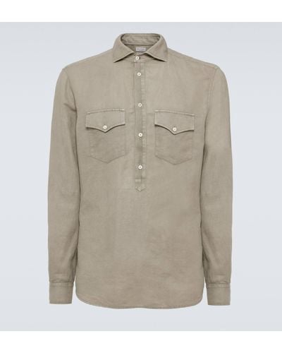 Brunello Cucinelli Linen And Cotton Shirt - Natural