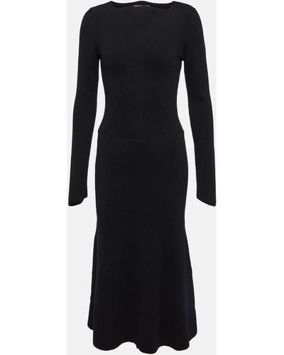 Victoria Beckham Wool-blend Midi Dress - Black