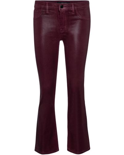 J Brand Selena Coated Bootcut Cropped Jeans - Purple